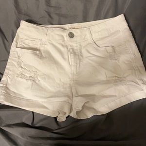 White jean shorts